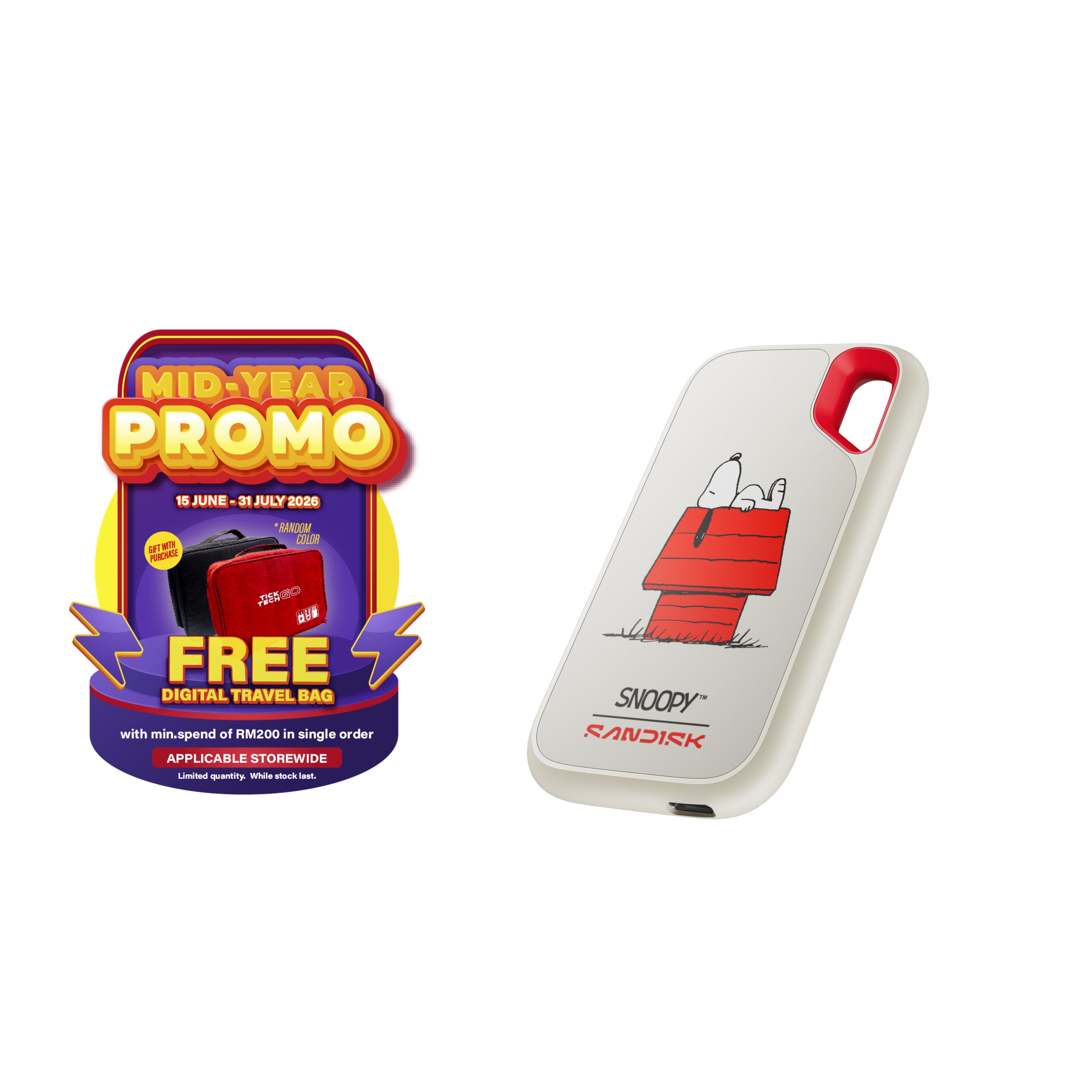 Sandisk® Snoopy™ Portable SSD – Limited Edition (1TB)-Data Storage-futuromic